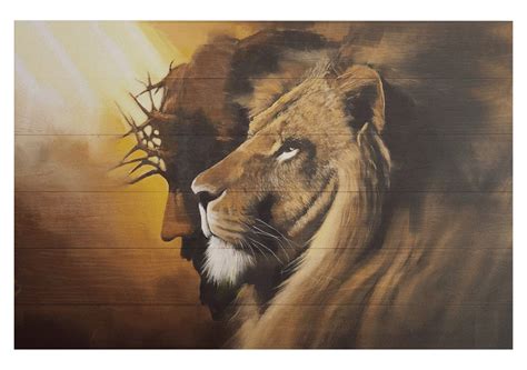 Leeuw En Jesus Canvas Jesus The Lion Canvas Christian Canvas Etsy