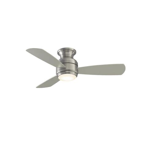 Turn this flush mount ceiling fan with led light and remote anticlockwise to get the cool breeze needed during summer and turn it clockwise to be warm during. Fanimation Studio Collection Level 44-in Brushed Nickel ...