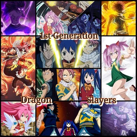 The First Generation Dragon Slayers Of Fairy Tail Natsu Gajeel And