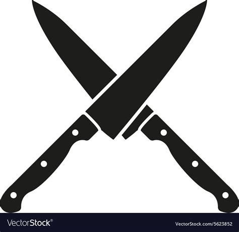 The Crossed Knives Icon Knife And Chef Kitchen Vector Image