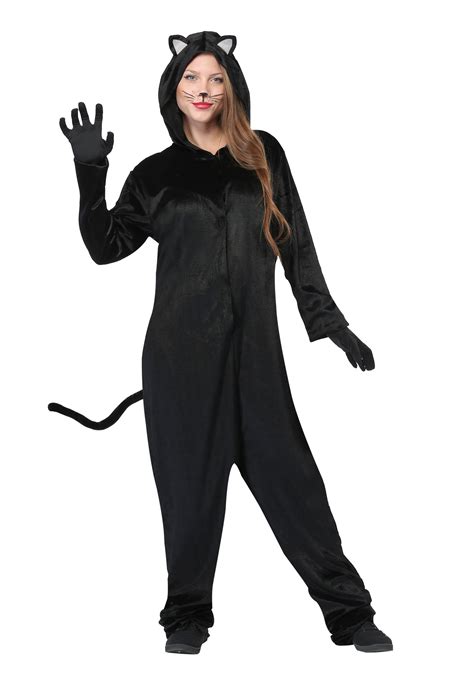 adult plus size black cat costume