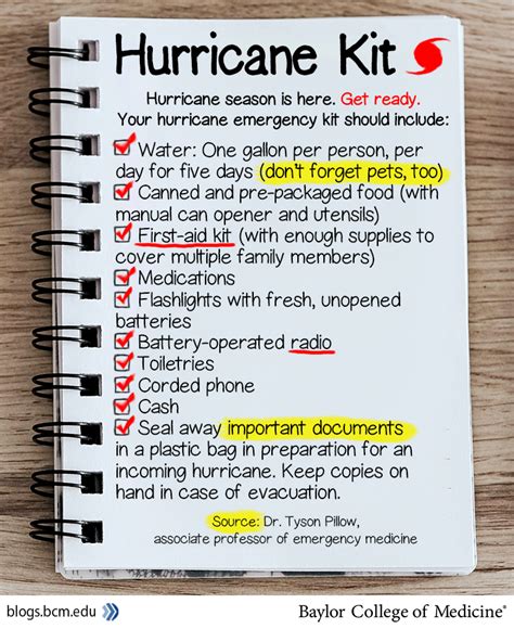 Hurricane Survival Kit Checklist