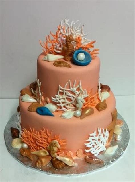 Coral Seashell Cake Decorated Cake By Michelle Cakesdecor