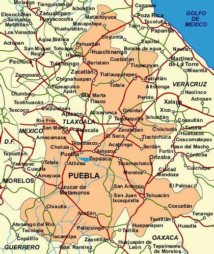 Puebla State Mexico Map Map Vector