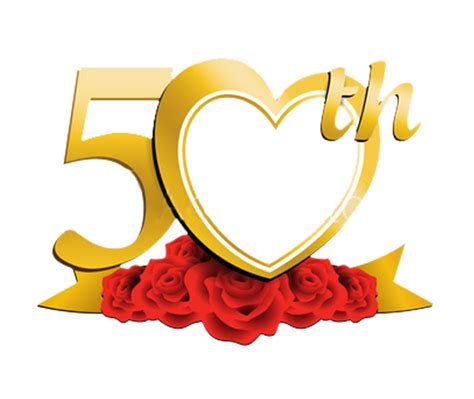 50th Wedding Anniversary Png With Heart