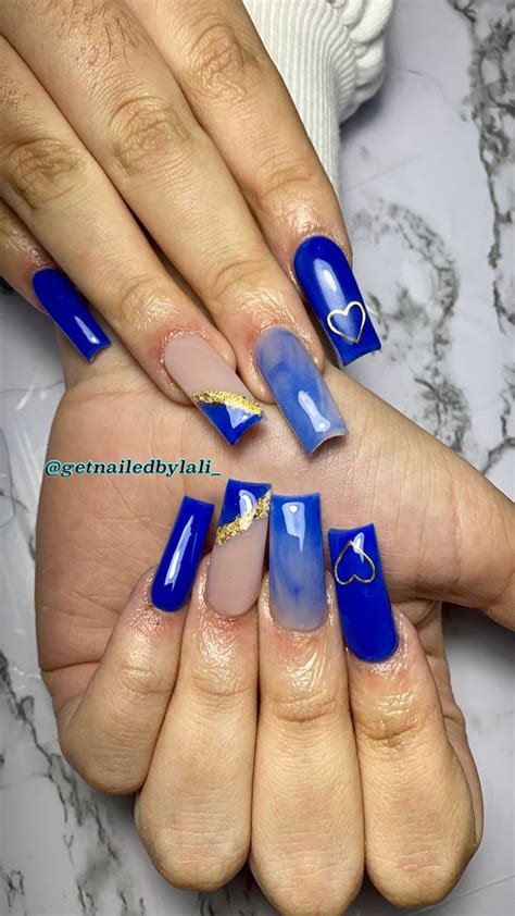 Royal Blue Nails Blue Acrylic Nails Blue Nails Royal Blue Nails