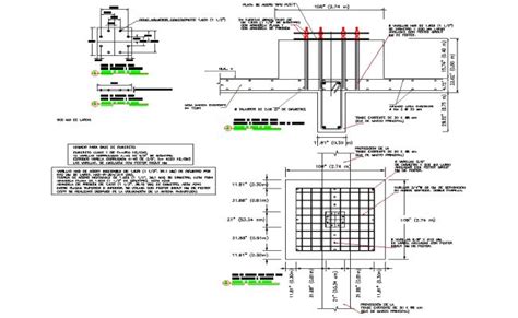 Foundation Plan And Section Autocad File Autocad Planer Reinforcement