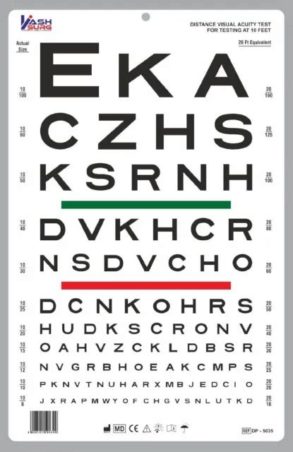 Snellen Visual Acuity Eye Chart For Feet Chart X Inches