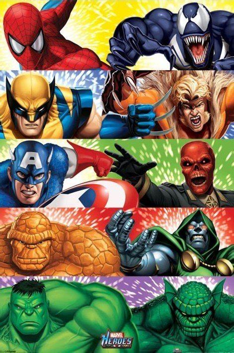 Poster Quadro Marvel Heroes Heroes Vs Villains Su Europosters