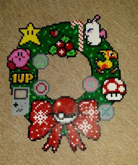 Gaming Christmas Wreath Perler Beads By Antina86 Perler Bead Patterns