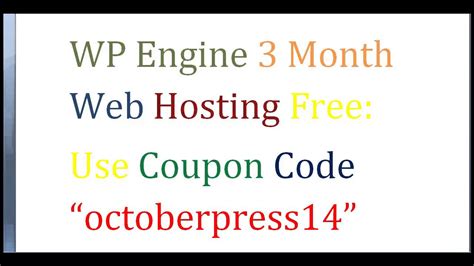 Wp Engine Promo Code 3 Month Free Hosting Youtube