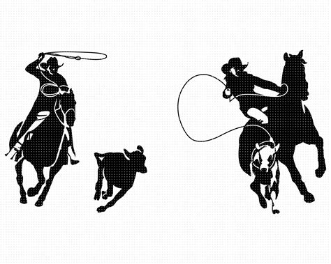 calf roping SVG, rodeo PNG, cowboy DXF, clipart, EPS, vector By