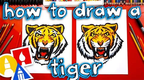 How To Draw A Realistic Tiger Head Art For Kids Hub Drawings Easy