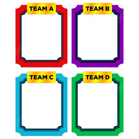 Team Four Clipart Vector Versus Four Team Simple Board Flat Design