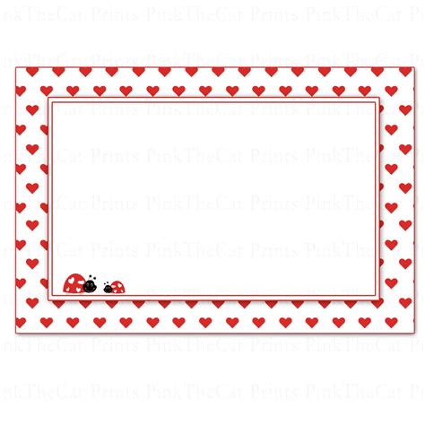 30 Blank Ladybug Valentines Card Notes