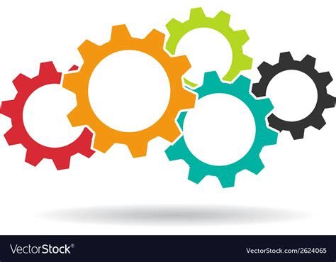 Gears Logo Concept Teamwork Royalty Free Vector Image