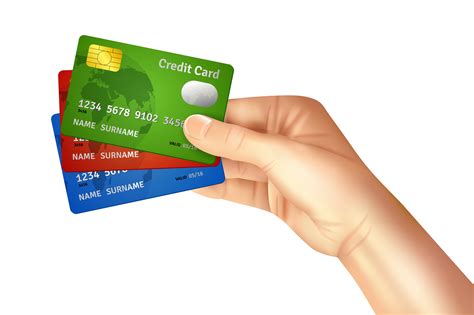 Hand Holding Credit Cards 435247 Vector Art At Vecteezy