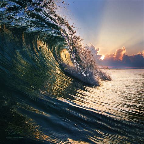 Ocean Breaking Surfing Wave Closing By Vitaly Sokol On
