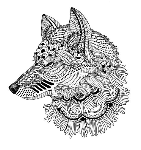 Wolf Zentangle Patterns Animals Whiteswan Wallpaper