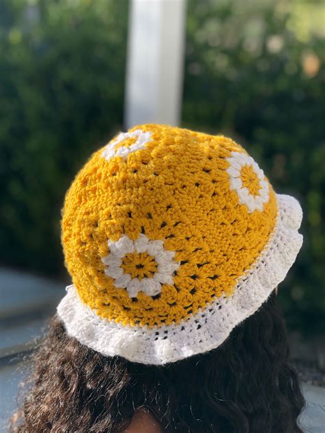 Crochet Custom Daisy Bucket Hat Etsy
