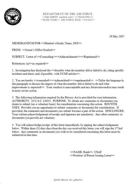 Rebuttal To Af Letter Of Counseling For Pt Failure Marvinlundbergs Blog