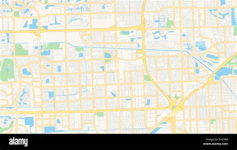 Il Vettore Vuoto Mappa Di Giardini Di Miami Florida Stati Uniti D