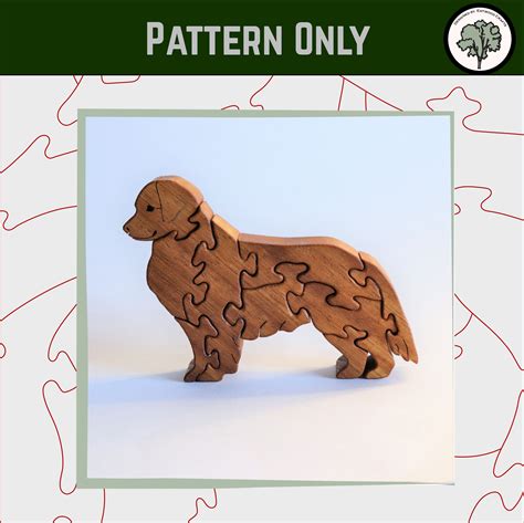 Golden Retriever Wooden Puzzle Scroll Saw Pattern Diy Etsy In 2021