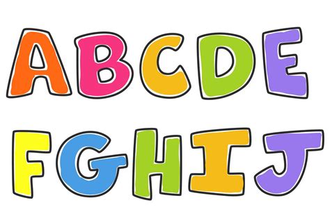 Kids Colorful Alphabets Part 1 533255 Vector Art At Vecteezy
