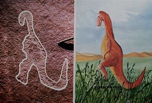 Bilderesultat for dinosaur cave drawing