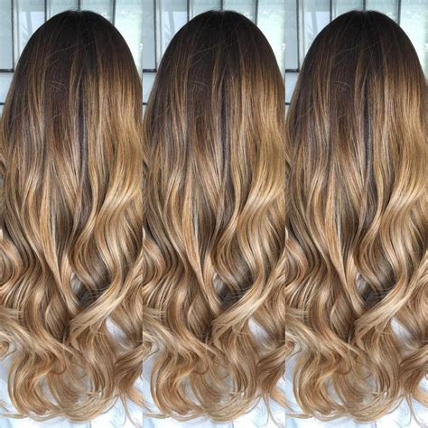 Golden Brown Balayage With Creamy Blonde Ends Light Brown Balayage