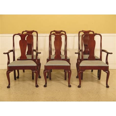 The windsor chair dates from this period also. 1970s Kittinger Queen Anne Mahogany Dining Room Chairs ...