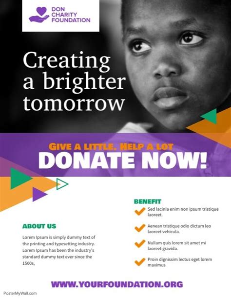 Charity Donation Non Profit Organisation Flyer Template Nonprofit