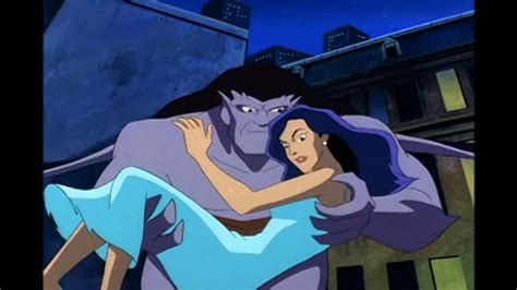 An Animated Image Of A Man And Woman Hugging In Front Of A City At Night