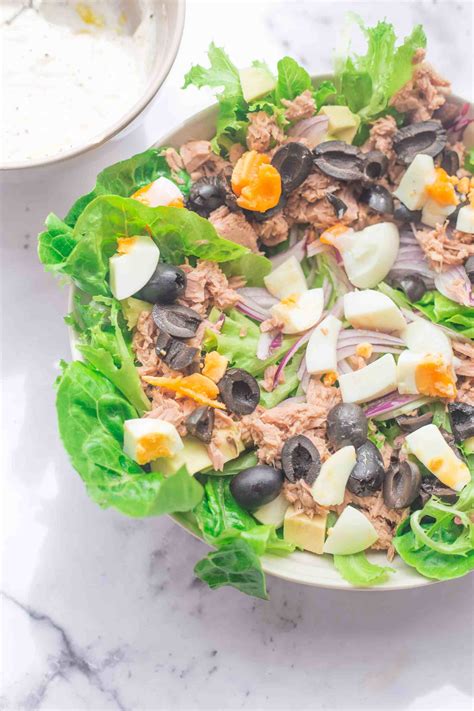 Healthy Tuna Caesar Salad With A Yoghurt Dressing Tiffin And Tea