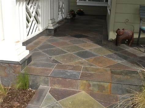 Get the best deals on flooring & tiles. Slate porch | Masonry, Flooring, Concrete