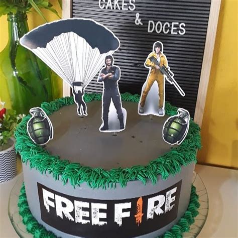 Free Fire Design Cake Aria Art