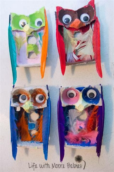 14 Bricolages Pour Enfants à Faire Avec Des Cartons Doeufs Owl