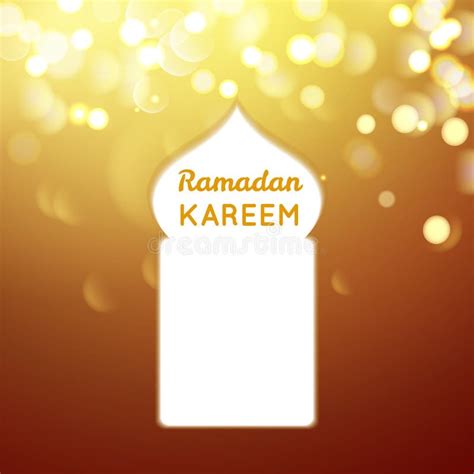 Ramadan Kareem Greeting On Gold Bokeh Background Stock Vector