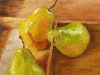 Daily Painters Of Arkansas Boxed Pears Debra Sisson Oil Painting Fruit