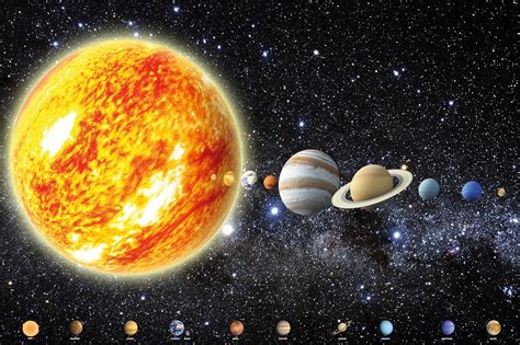 Solar System With Planets Picture Wallpaper Galaxy Universe Space Stars 4260388442243 Ebay