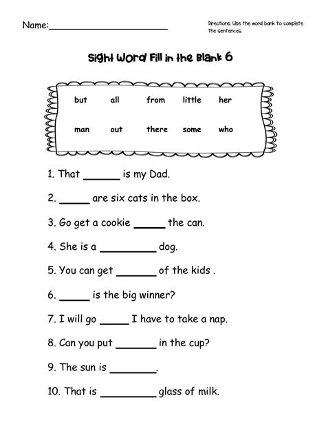 Grammar Worksheet Kindergarten