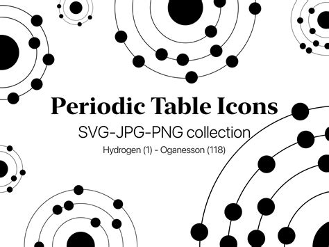 Periodic Table Of Elements Icons Svg  Png Transparent Etsy Australia