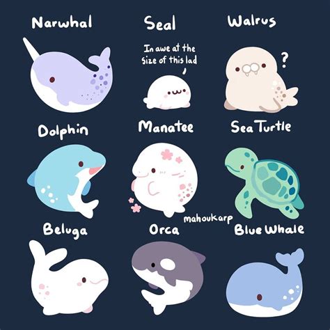 Cute Ocean Animals Drawings