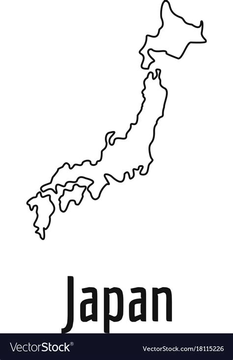 Map of japan outline states/provinces. Japan map thin line simple Royalty Free Vector Image