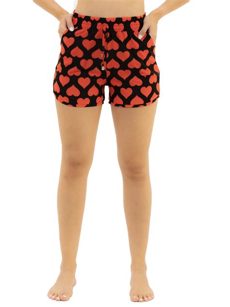 Buttery Soft Valentines Day Red Hearts Shorts With Side Pockets