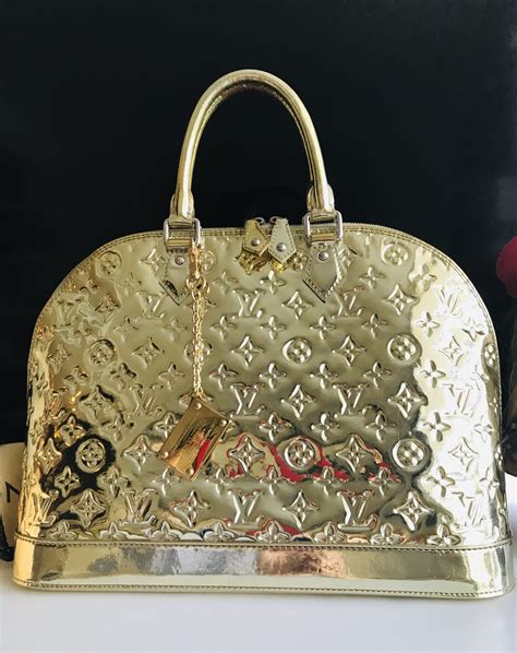 Louis Vuitton Gold Miroir Alma Bag