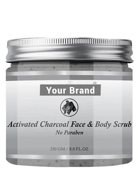 Private Label Activated Charcoal Face And Body Scrub Third Party