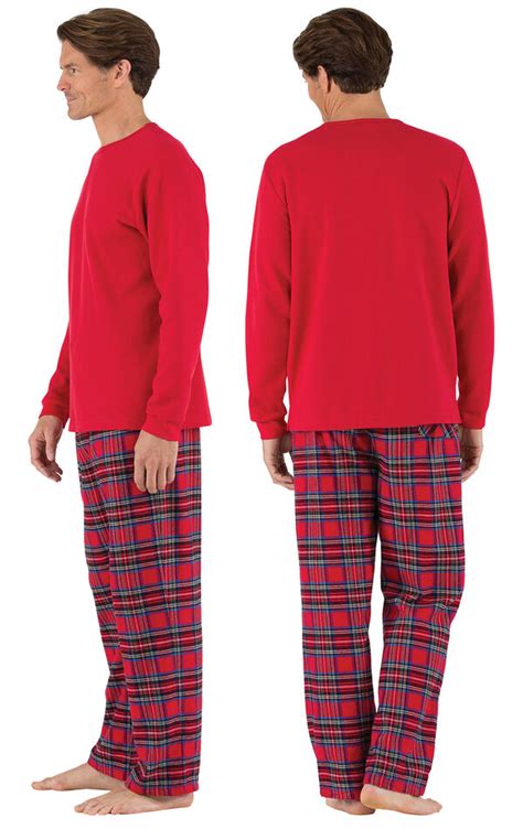 Stewart Plaid Thermal Top Mens Pajamas In Flannel Pajamas For Men