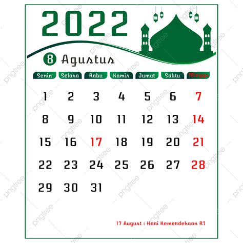 August Calendar Vector Hd Images Islamic Wall Calendar August 2022