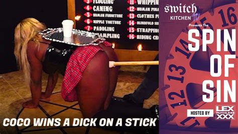 Coco Wins A Dildo On A Stick Spin Of Sin Hosted By Lex Ruthless Switch Kitchen Live Show